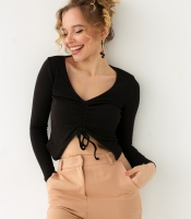 Трикотажний джемпер із зав'язками по центру Forstime