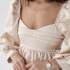 Атласное платье-мини с пышной юбкой и с открытой спиной  LX-10414719