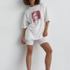 Жіночий костюм з футболкою oversize та велосипедками  LX-10466647