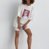 Жіночий костюм з футболкою oversize та велосипедками  LX-10466647