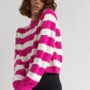 В'язаний джемпер oversize в смужку  LX-10475033