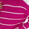 Женский вязаный свитер оверсайз в полоску  LX-10492033
