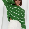 Женский вязаный свитер оверсайз в полоску  LX-10492025