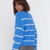 Женский вязаный свитер оверсайз в полоску  LX-10492023