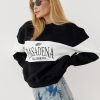Утепленный женский свитшот с вышивкой Pasadena California  LX-10506009
