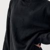 Костюм с платьем и свитером украшен рваным декором  LX-10518809