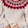 Укороченный вязаный свитер с орнаментом  LX-10524447