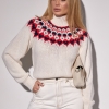 Укороченный вязаный свитер с орнаментом  LX-10524447
