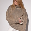 Женский вязаный свитер оверсайз с узором в рубчик  LX-10524915