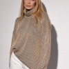 Женский вязаный свитер оверсайз с узором в рубчик  LX-10524915