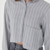 Укороченная рубашка в полоску с акцентным карманом  LX-10531210