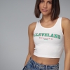 Трикотажний топ в рубчик із принтом Cleveland  LX-10539832