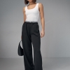 Трикотажные женские брюки с двойным поясом  LX-10542309