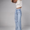 Женские джинсы с лампасами и накладными карманами  LX-10545912