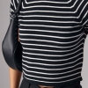Укороченная женская футболка в полоску  LX-10557709