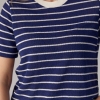 Вязаная женская футболка в полоску  LX-10574123
