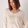 В'язаний жіночий пуловер з написом Boheme  LX-10586647