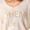 В'язаний жіночий пуловер з написом Boheme  LX-10586647