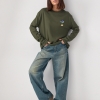 Трикотажний лонгслів oversize з вишитим ведмедиком  LX-10613816