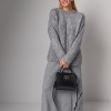 Жіночий подовжений в'язаний джемпер oversize  LX-10614210
