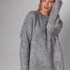 Жіночий подовжений в'язаний джемпер oversize  LX-10614210