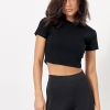 Коротка футболка Massimo Dutti з декоративними швами спереду  LX-10624109