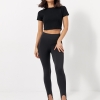 Коротка футболка Massimo Dutti з декоративними швами спереду  LX-10624109