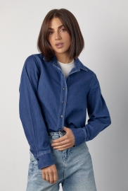 Джинсова жіноча сорочка на металевих кнопках Джинсова жіноча сорочка на металевих кнопках