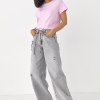 Джинси Wide Leg з дірками та потертостями  LX-10644510
