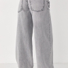 Джинси Wide Leg з дірками та потертостями  LX-10644510