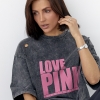 Футболка в техніці тай-дай з написом  Pink  LX-10651009