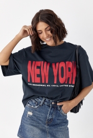 Футболка oversize з написом New York