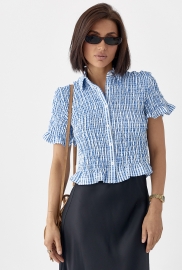 Смугаста блуза з ефектом жатки Смугаста блуза з ефектом жатки