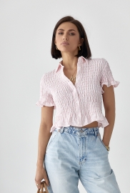 Смугаста блуза з ефектом жатки Смугаста блуза з ефектом жатки