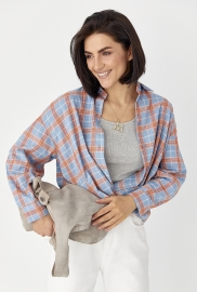 Жіноча сорочка в клітинку з кишенею Жіноча сорочка в клітинку з кишенею
