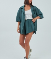 Трикотажний костюм із шортами та сорочкою