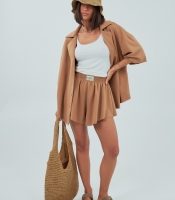 Трикотажний костюм із шортами та сорочкою