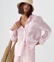 Прозора сорочка з декоративними ґудзиками на спині