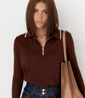 В'язане поло з довгими рукавами