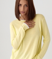 Напівпрозорий лонгслів з контрасною окантовкою