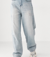 Джинси Baggy straight  із потертостями