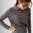 Жіночий светр-поло в смужку