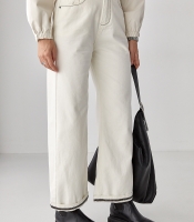 Жіночі джинси-кюлоти з контрастиними швами