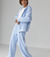 Теплий спортивний костюм із худі з капюшоном та прямими штанами