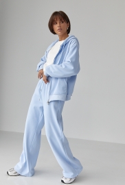 Теплий спортивний костюм із худі з капюшоном та прямими штанами Теплий спортивний костюм із худі з капюшоном та прямими штанами