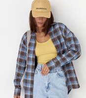 Сорочка в клітинку з подовженою спинкою