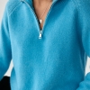 Жіночий светр на блискавці з широким коміром-поло  LX-10695912