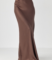 Жіноча атласна довга спідниця на резинці