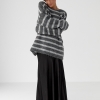 Тепла в'язана кофта oversize у смужку LX-10697110 Тепла в'язана кофта oversize у смужку LX-10697110