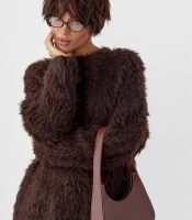 Тепла вільна кофта зі штучного хутра